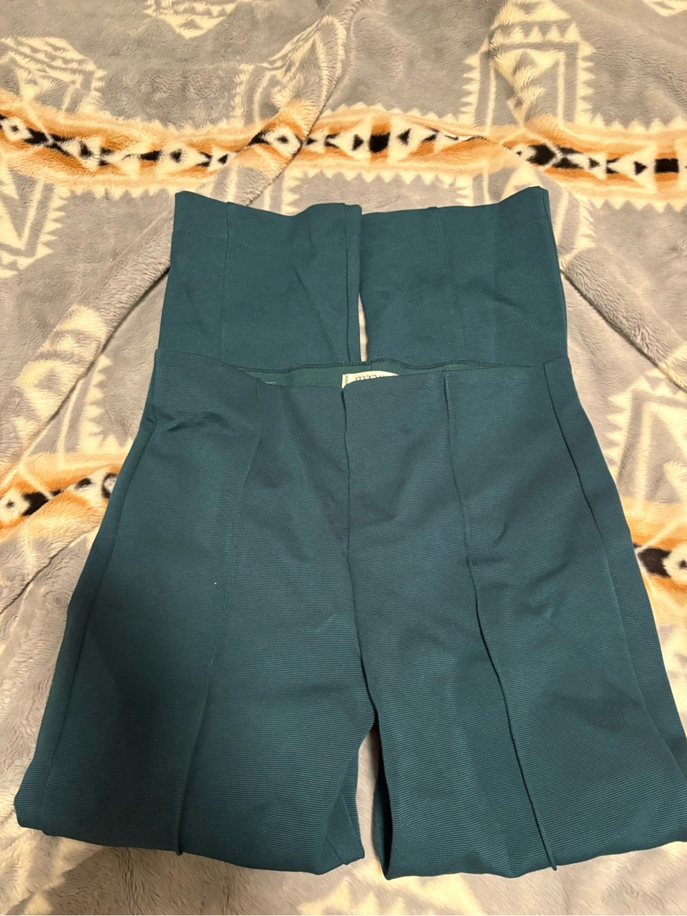 Maeve Teal High-Waist Wide-Leg Jumpsuit Pants